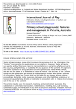 Primary school playgrounds: features and management in Victoria, Australia Primary school playgrounds: features and management in Victoria, Australia