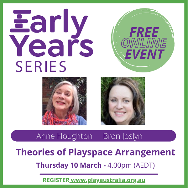 Play Australia Early Years Series, Theories of play space with Bron Joslyn and Anne Houghton