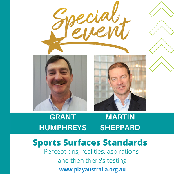 Special event with Grant Humphreys and Martin Sheppard presenting Sports Surfaces Standards