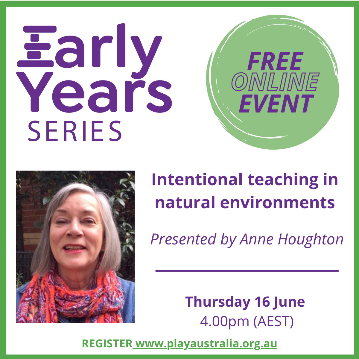 Play Australia, Early Years PD, Intentional Teaching in Natural Environments