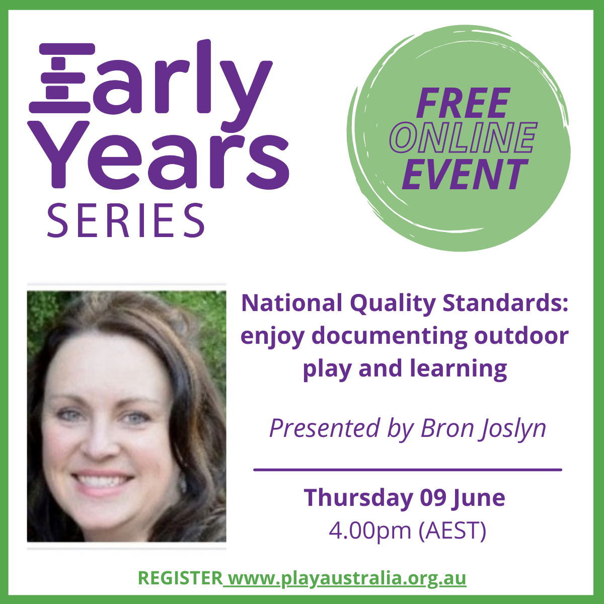 Play Australia, Early Years PD, NQF: Enjoy documenting outdoor play and learning